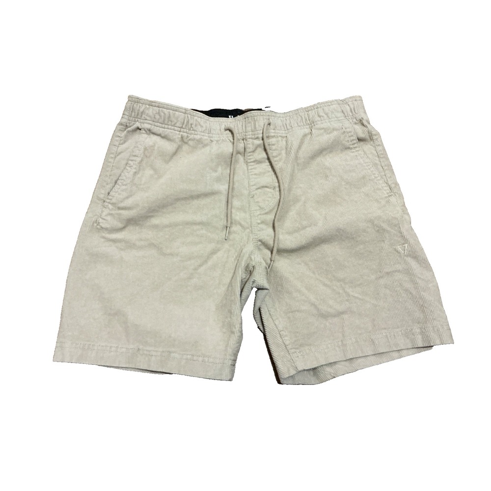 Vissla Mens Corduroy 7" Shorts Beige Drawstring Stretch Casual Surf Beach Size M
